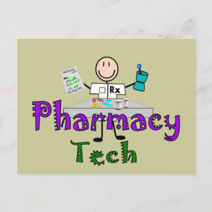 Pharmacy Tech Stick People Design Gifts Briefkaart