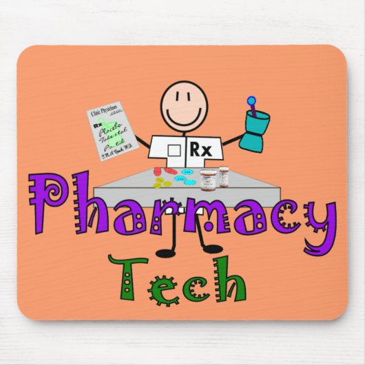 Pharmacy Tech Stick People Design Gifts Muismat (Voorkant)