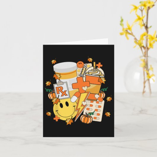 Pharmacy Tech Technician Pharmacist Student Herfst Kaart (Gele Bloem)