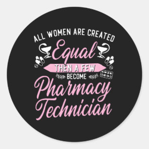 Pharmacy Tech Technician Pharmacist Student Vrouw Ronde Sticker