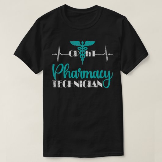 Pharmacy Technician Cpht Tech Heartbeat Ekg Pharma T-shirt (Design voorkant)