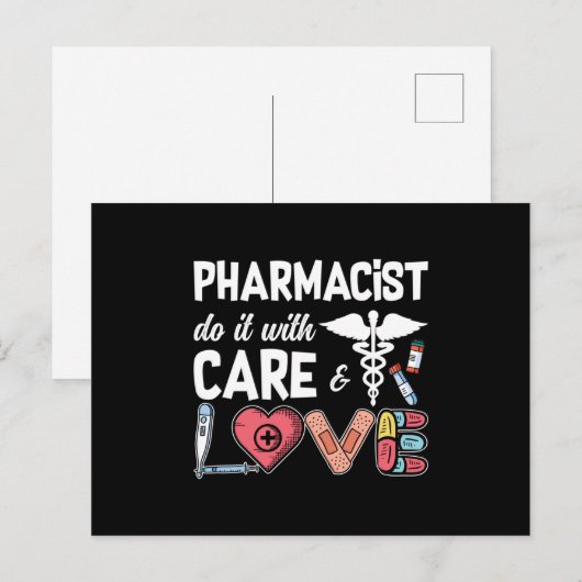 Pharmacy Technician Pharmacist Do It With Care Briefkaart (Voorkant / Achterkant)