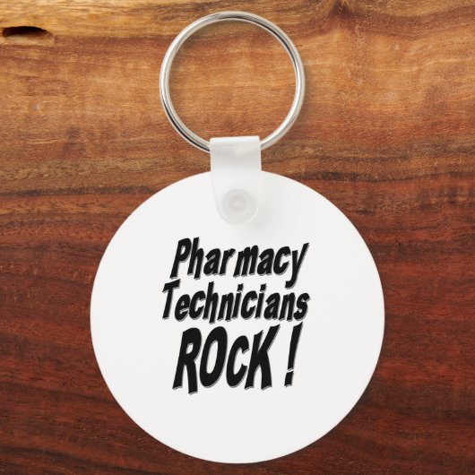 Pharmacy Technicians Rock! Button Sleutelhanger (Voorkant)