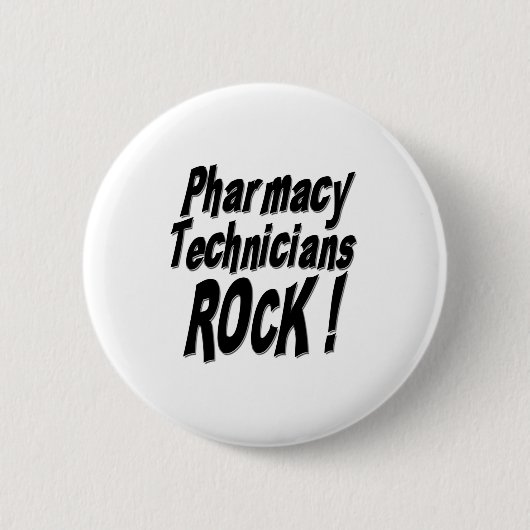 Pharmacy Technicians Rock! Knoop Ronde Button 5,7 Cm (Voorkant)