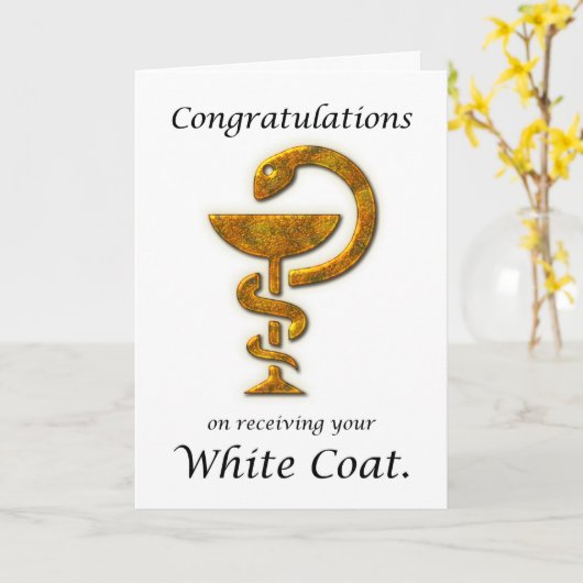 Pharmacy White Coat Ceremony Gefeliciteerd Kaart (Gele Bloem)