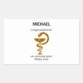 Pharmacy White Coat Ceremony Gefeliciteerd Rechthoekige Sticker (Voorkant)