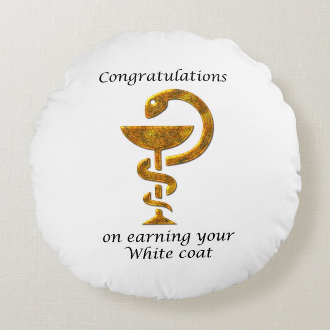 Pharmacy White Coat Ceremony Gefeliciteerd Rond Kussen (Voorkant)