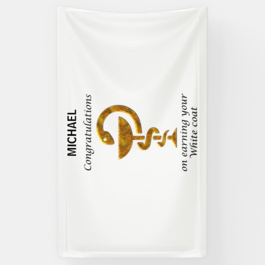 Pharmacy White Coat Ceremony Gefeliciteerd Spandoek (Verticaal)