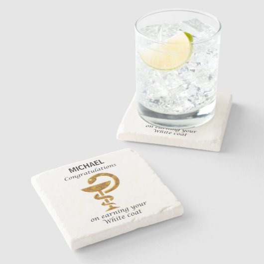 Pharmacy White Coat Ceremony Gefeliciteerd Stenen Onderzetter (Zijkant)
