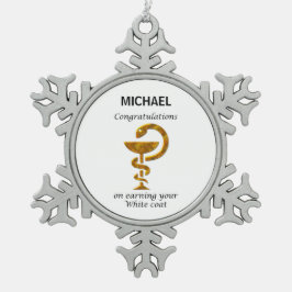 Pharmacy White Coat Ceremony Gefeliciteerd Tin Sneeuwvlok Ornament