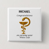 Pharmacy White Coat Ceremony Gefeliciteerd Vierkante Button 5,1 Cm (Voorkant)