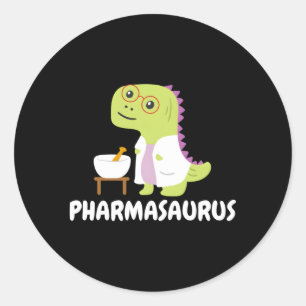 Pharmasaurus Apotheker Ronde Sticker