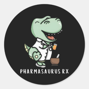 Pharmasaurus RX Apotheker Apotheek Technicus Ronde Sticker