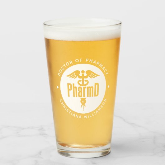 PharmD Doctor in de Afstuderen Glas (Voorkant gevuld)