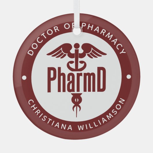 PharmD Doctor in de Afstuderen Glas Ornament (Voorkant)