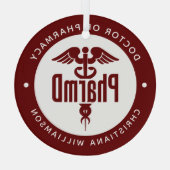 PharmD Doctor in de Afstuderen Glas Ornament (Achterkant)