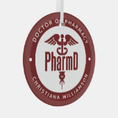 PharmD Doctor in de Afstuderen Glas Ornament (Voorkant Rechts)