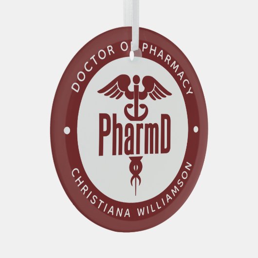 PharmD Doctor in de Afstuderen Glas Ornament (Voorkant Rechts)