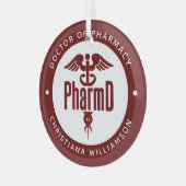 PharmD Doctor in de Afstuderen Glas Ornament (Voorkant links)
