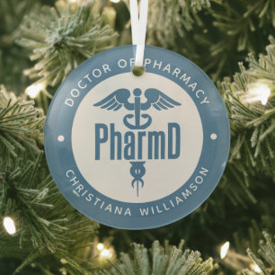 PharmD Doctor in de Afstuderen Glas Ornament
