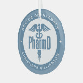 PharmD Doctor in de Afstuderen Glas Ornament (Voorkant links)