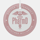 PharmD Doctor in de Afstuderen Glas Ornament (Voorkant)