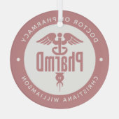 PharmD Doctor in de Afstuderen Glas Ornament (Achterkant)