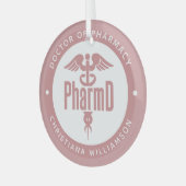PharmD Doctor in de Afstuderen Glas Ornament (Voorkant links)