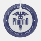 PharmD Doctor in de Afstuderen Glas Ornament (Voorkant)