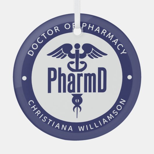 PharmD Doctor in de Afstuderen Glas Ornament (Voorkant)
