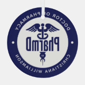 PharmD Doctor in de Afstuderen Glas Ornament (Achterkant)