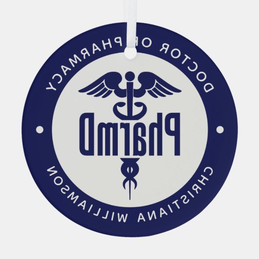 PharmD Doctor in de Afstuderen Glas Ornament (Achterkant)