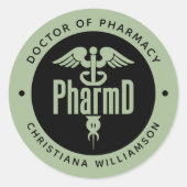 PharmD Doctor in de Afstuderen Ronde Sticker (Voorkant)