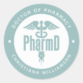 PharmD Doctor in de Afstuderen Ronde Sticker (Voorkant)