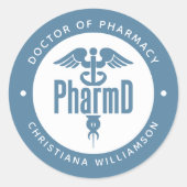 PharmD Doctor in de Afstuderen Ronde Sticker (Voorkant)