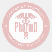 PharmD Doctor in de Afstuderen Ronde Sticker (Voorkant)