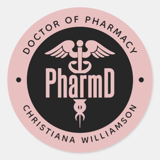 PharmD Doctor in de Afstuderen Ronde Sticker (Voorkant)