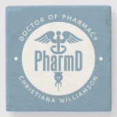 PharmD Doctor in de Afstuderen Stenen Onderzetter (Voorkant)
