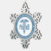 PharmD Doctor in de Afstuderen Tin Sneeuwvlok Ornament (Rechts)
