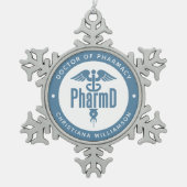 PharmD Doctor in de Afstuderen Tin Sneeuwvlok Ornament (Voorkant)