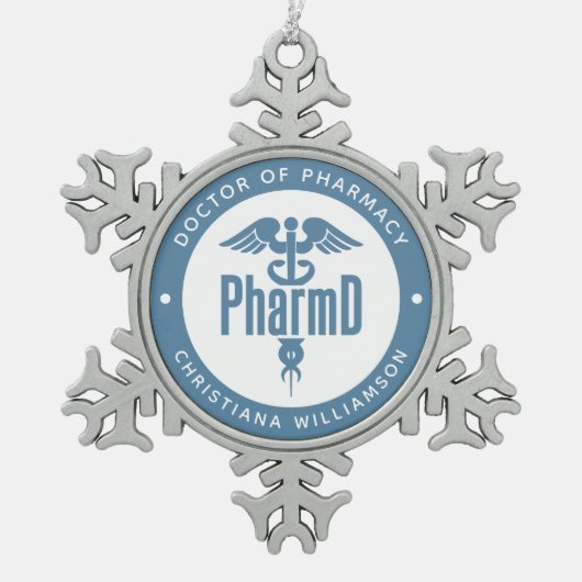 PharmD Doctor in de Afstuderen Tin Sneeuwvlok Ornament (Voorkant)