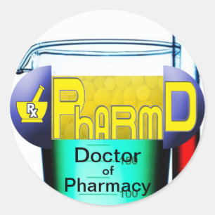 PharmD - Doctor in de Farmacie PILL Ronde Sticker