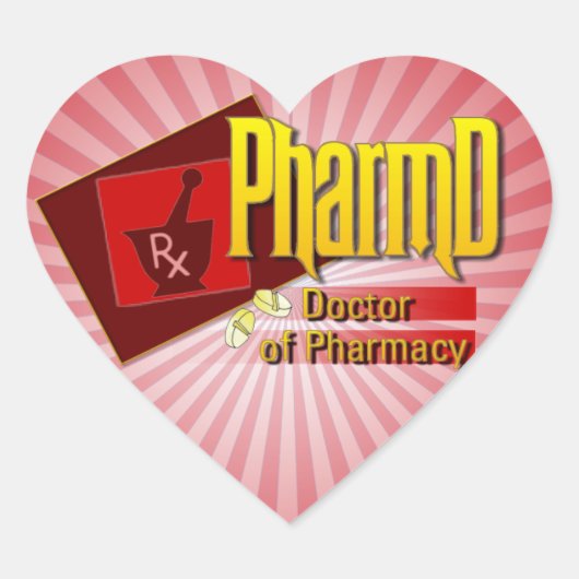 PharmD Doctor in de LOGO Hart Sticker (Voorkant)