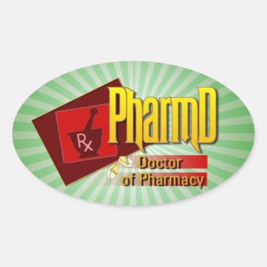 PharmD Doctor in de LOGO Ovale Sticker (Voorkant)
