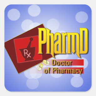 PharmD Doctor in de LOGO Vierkante Sticker