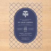 PharmD Doctor of Pharmacy Afstuderen Check Pattern Acryl Uitnodigingen (Voorkant)