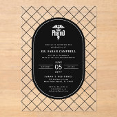 PharmD Doctor of Pharmacy Afstuderen Check Pattern Acryl Uitnodigingen (Voorkant)