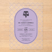 PharmD Doctor of Pharmacy Afstuderen Check Pattern Acryl Uitnodigingen (Voorkant)