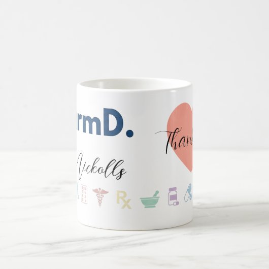 PharmD Personalized Mug | Minimal Modern Pharmacis Koffiemok (Center)