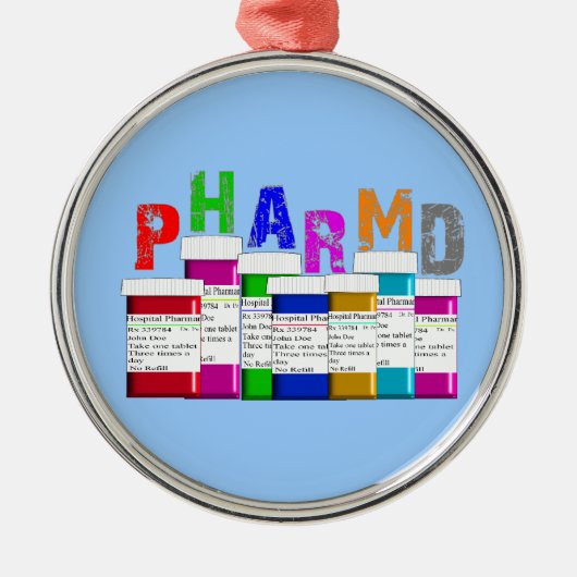 PharmD Pharmacy Student kerstversiering Metalen Ornament (Voorkant)